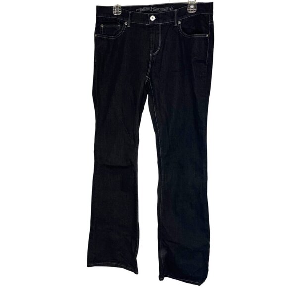 Y2K NOBO Denim Women's 13 Tall Bootcut Flare Jeans‎ Black Dark Stretch Denim - Picture 1 of 4